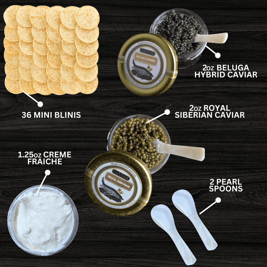 Real Gourmet Food Caviar Gift Bundle Silk & Sable Odyssey