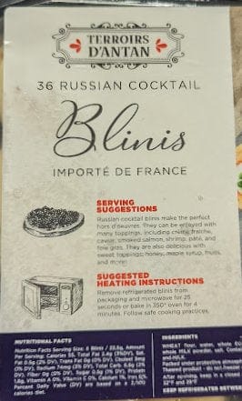 Terroirs D' Antan blinis 36 Russian Cocktail Blinis