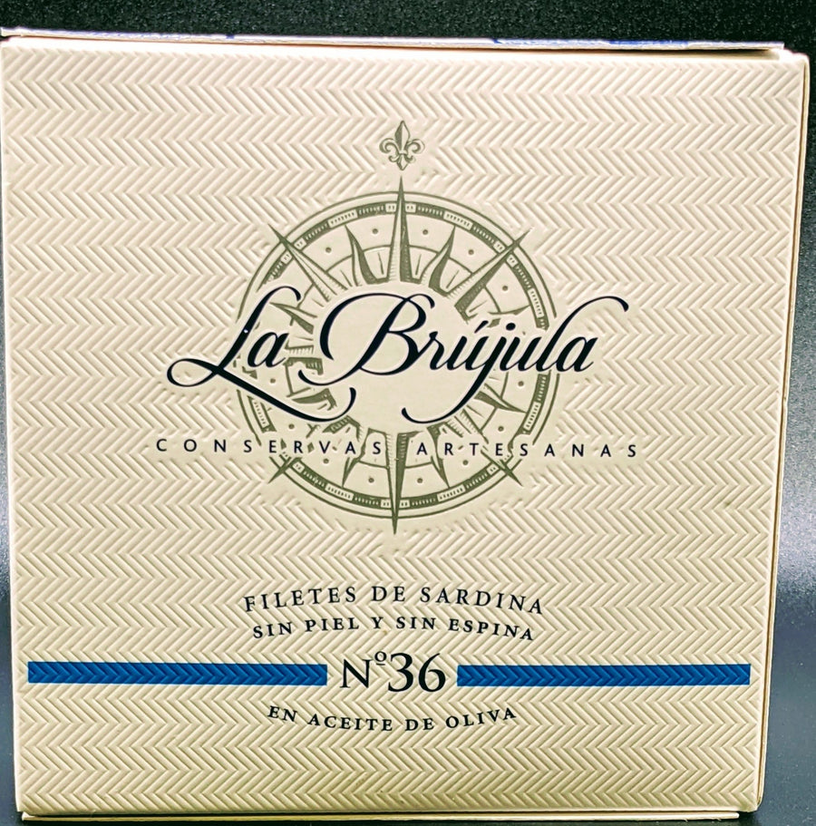 La Brújula Sardine fillets Olive Oil Boneless Skinless N36 Foodie-RealGourmetFood.com