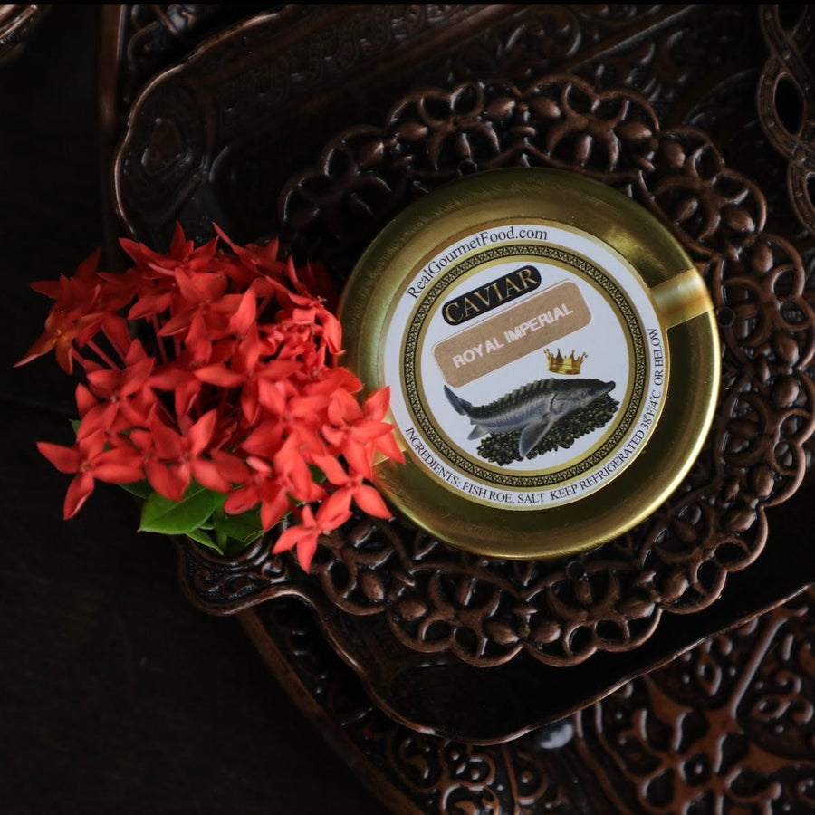Real Gourmet Food Caviar Gift Bundle Imperial Legacy: Kaluga & Osetra Duo