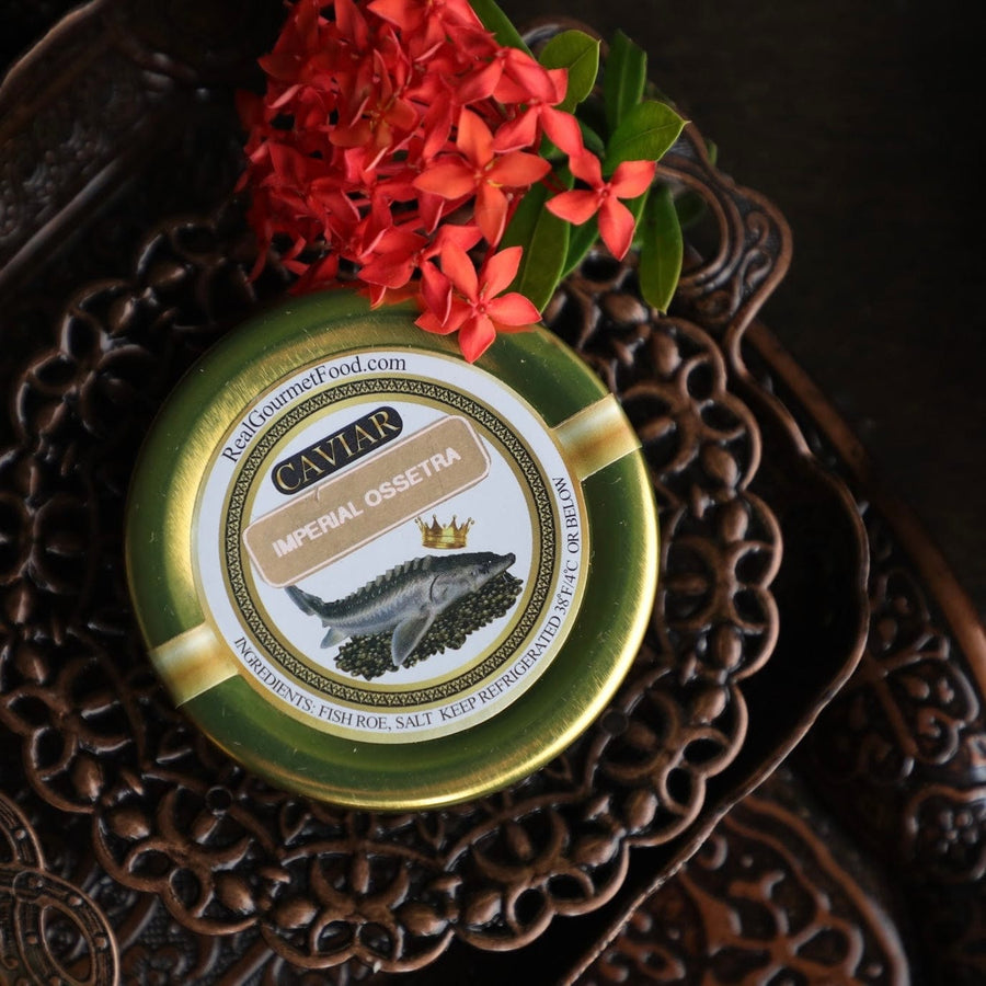 Real Gourmet Food Caviar Gift Bundle Imperial Legacy: Kaluga & Osetra Duo