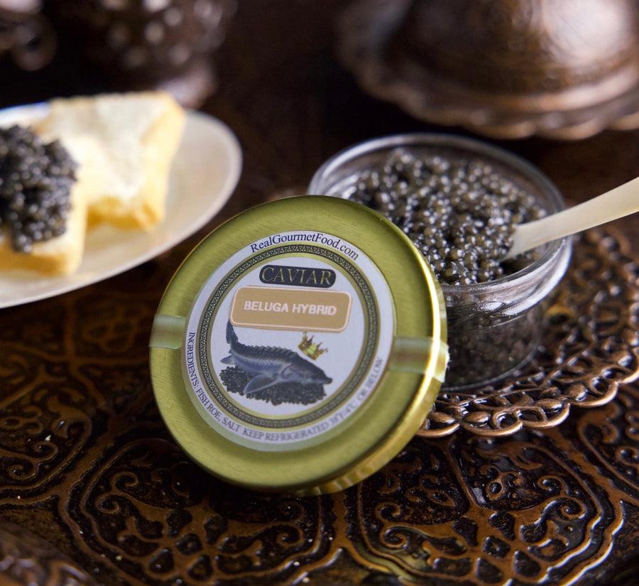 Premium Beluga Hybrid Caviar- rich flavor with creamy texture sourced by Real Gourmet Food 