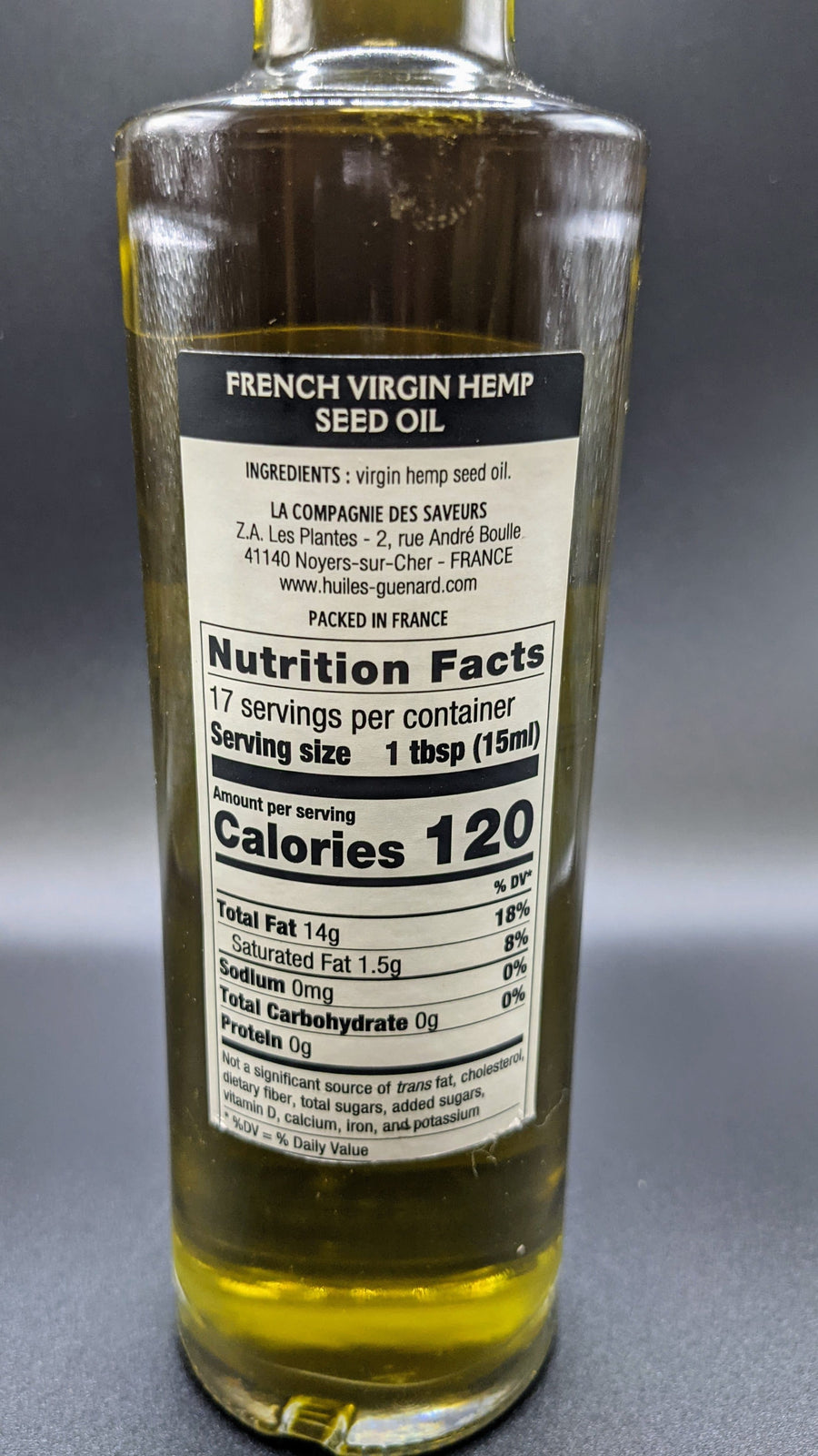 Guenard-French-Virgin-Hemp-Seed-Oil-8.45-oz-Real-Gourmet-Food-Foodie-Nutrition-Label