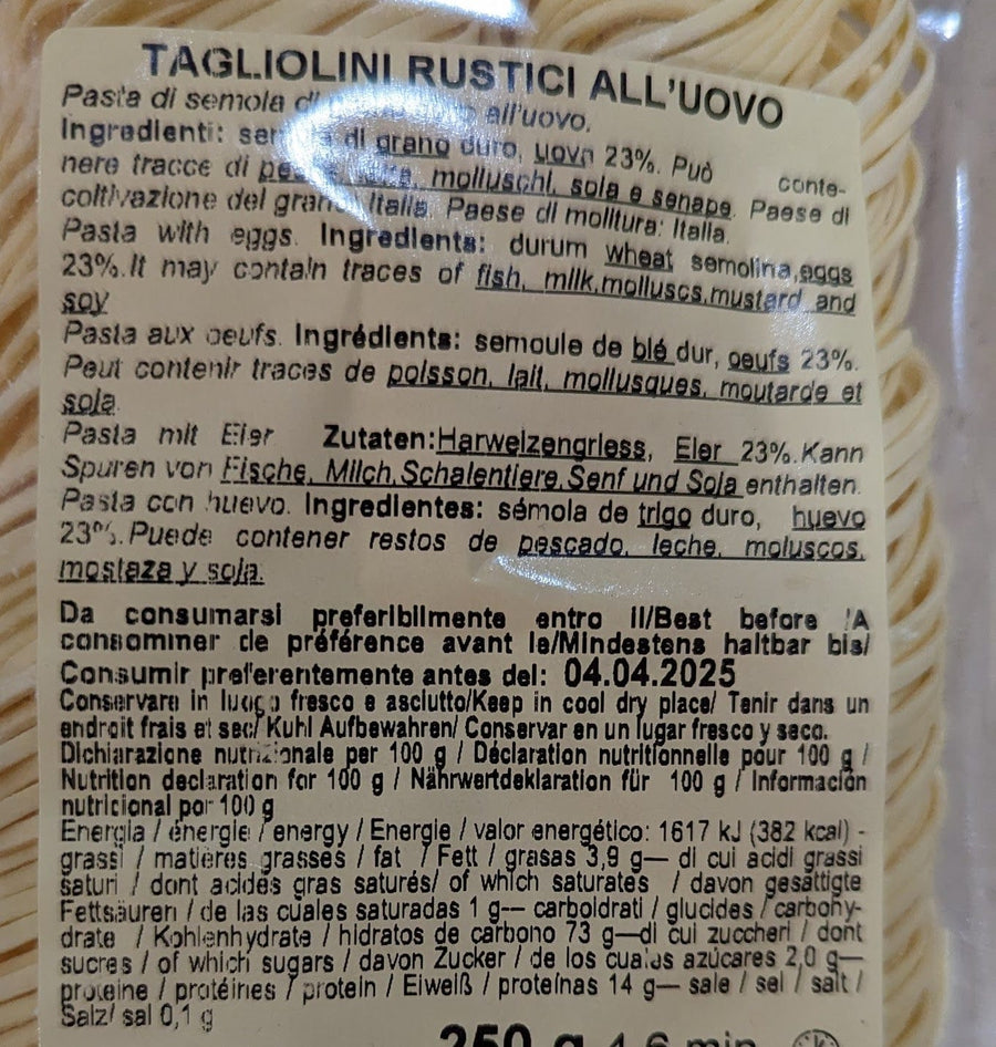 Tajarin Pasta Tajarin Egg Pasta - ITALY