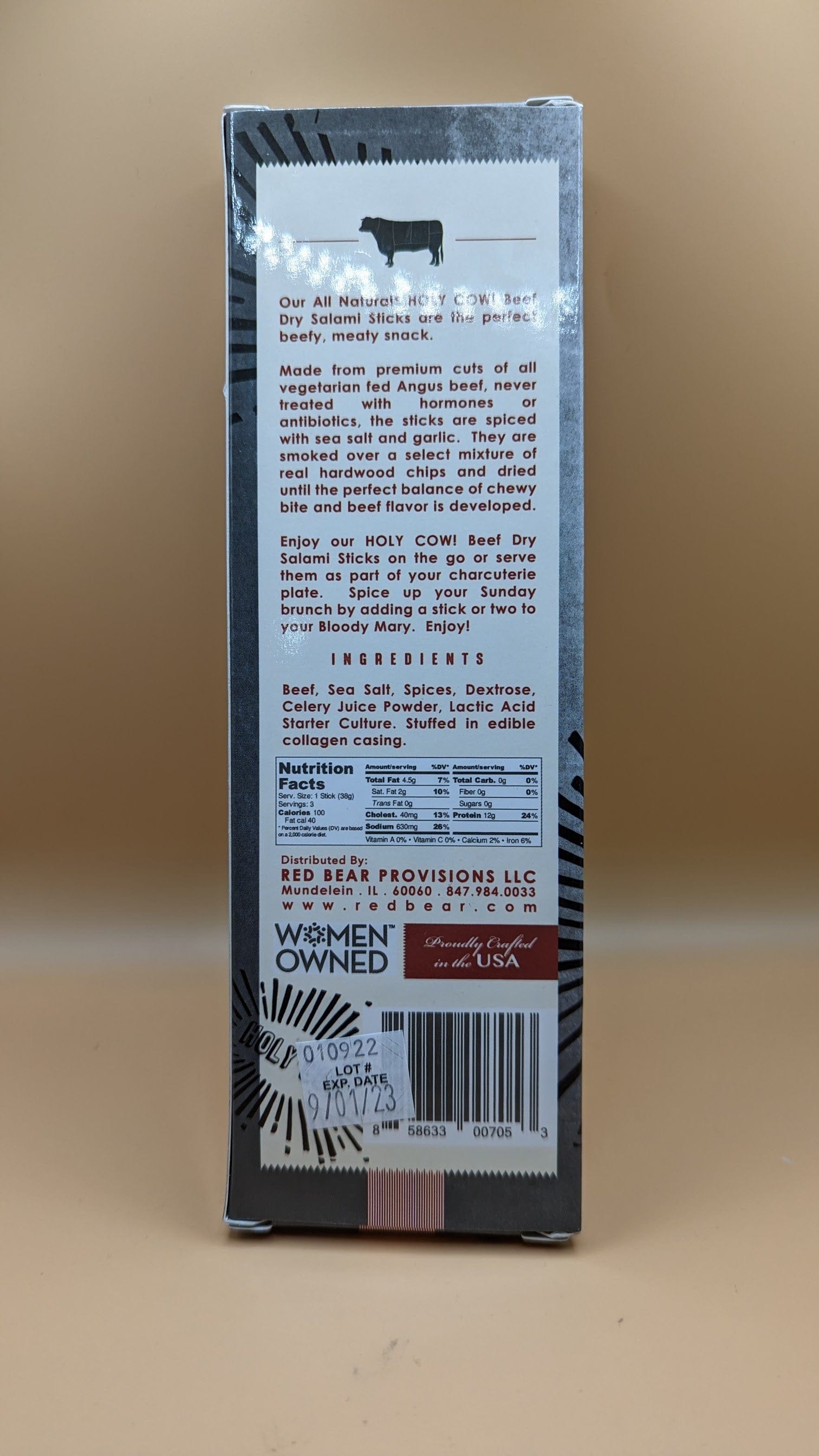 Holy Cow! Beef Salami Dry Sticks - USA – RealGourmetFood.com
