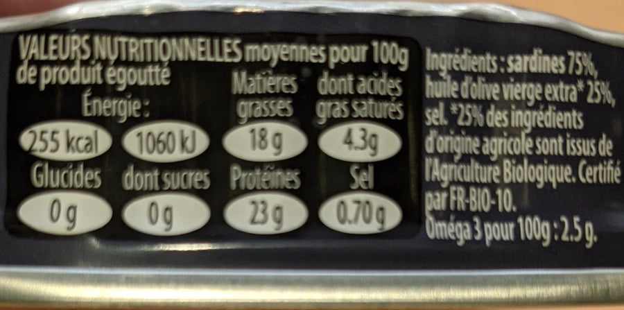 Conserverie Gonidec Sardines Conserverie Gonidec Sardines with Extra Virgin Olive Oil, France