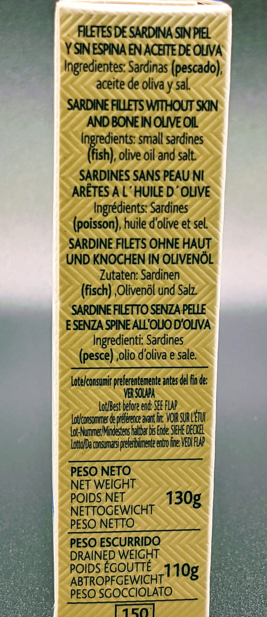 Ingredients-La Brújula Sardine fillets Olive Oil Boneless Skinless  Spain N36 Foodie-RealGourmetFood.com